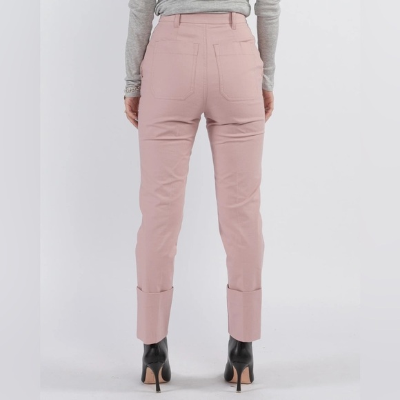THE SCRIPT New With Tags Claudia Pants rose pink flat front straight leg linen 4 - Picture 3 of 10